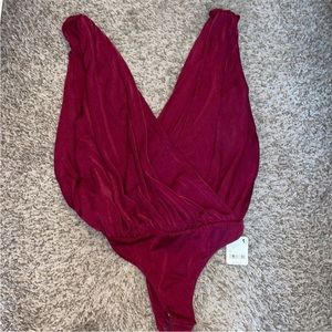 Free People Burgundy Bodysuit